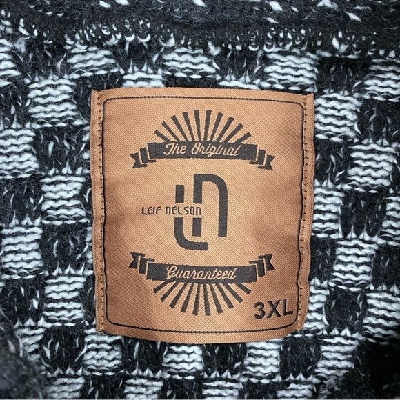 Leif Nelson Men's Checkered Knitted Pullover Shawl Sweater Top Size 3XL XXXL - Picture 6 of 8